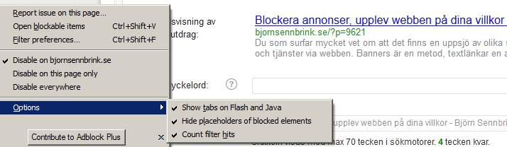Adblock Plus settings
